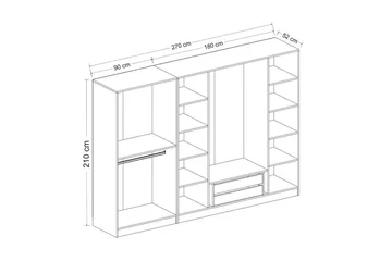 Fruitland Garderob 270 cm - Brun - Förvaring - Sko- & klädförvaring - Garderober & garderobssystem