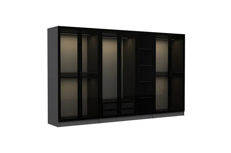 Fruitland Garderob 315 cm - Antracit - Förvaring - Sko- & klädförvaring - Garderober & garderobssystem