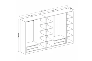 Fruitland Garderob 315 cm - Antracit - Förvaring - Sko- & klädförvaring - Garderober & garderobssystem
