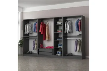 Fruitland Garderob 315 cm - Antracit - Förvaring - Sko- & klädförvaring - Garderober & garderobssystem