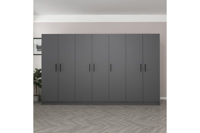 Fruitland Garderob 315 cm - Antracit - Förvaring - Sko- & klädförvaring - Garderober & garderobssystem