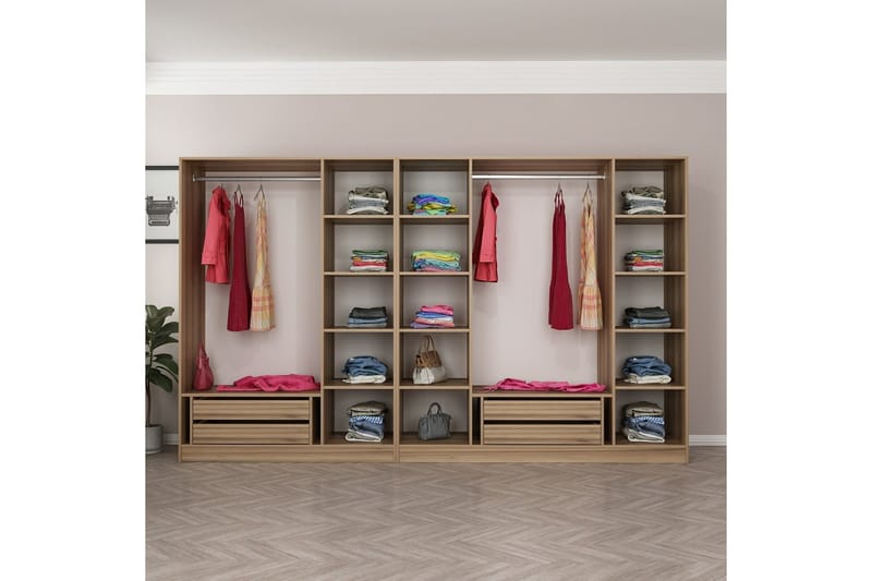 Fruitland Garderob 315 cm - Ek - Förvaring - Sko- & klädförvaring - Garderober & garderobssystem