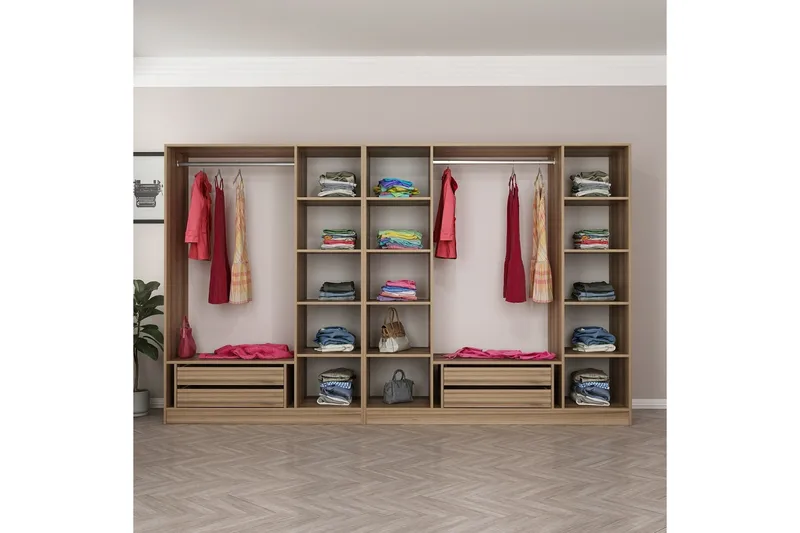 Fruitland Garderob 315 cm - Ek - Förvaring - Sko- & klädförvaring - Garderober & garderobssystem