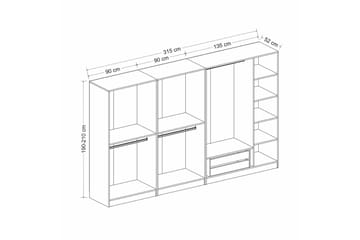 Fruitland Garderob 315 cm - Vit - Förvaring - Sko- & klädförvaring - Garderober & garderobssystem