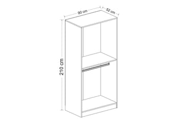 Fruitland Garderob 90 cm - Brun - Förvaring - Sko- & klädförvaring - Garderober & garderobssystem
