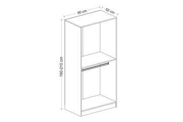Fruitland Garderob 90 cm - Ek - Förvaring - Sko- & klädförvaring - Garderober & garderobssystem