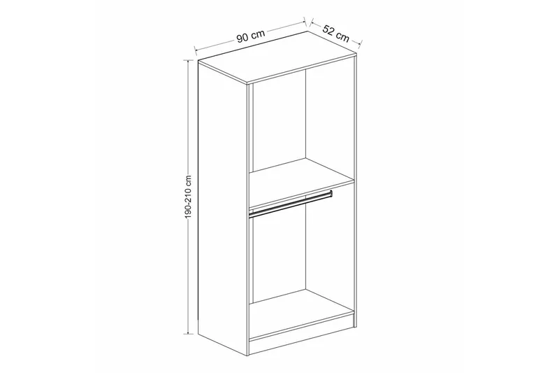 Fruitland Garderob 90 cm i Målat Trä - Vit - Förvaring - Sko- & klädförvaring - Garderober & garderobssystem