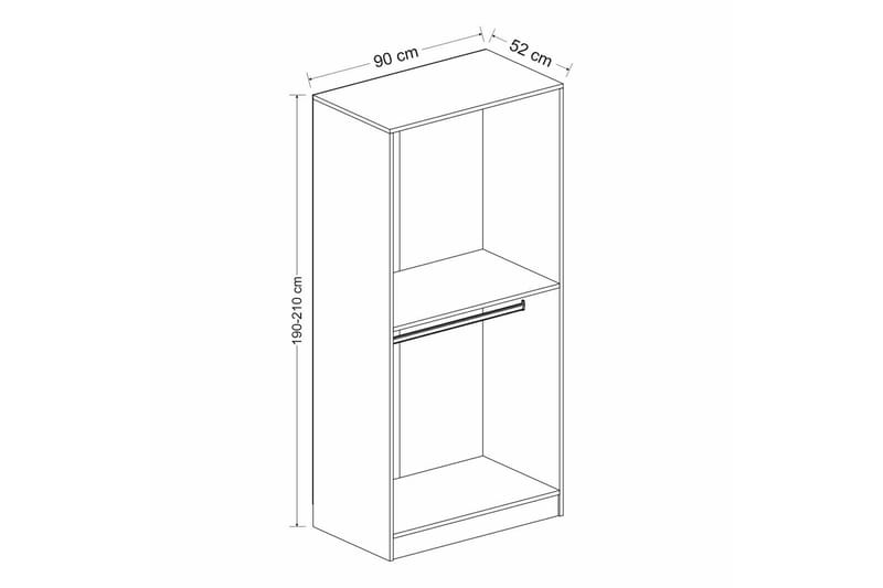 Fruitland Garderob 90 cm i Målat Trä - Vit - Förvaring - Sko- & klädförvaring - Garderober & garderobssystem