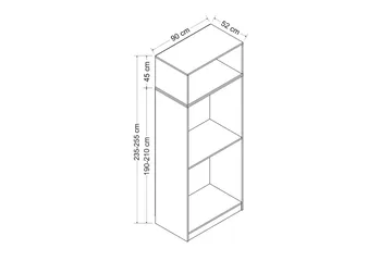 Fruitland Garderob 90 cm - Vit - Förvaring - Sko- & klädförvaring - Garderober & garderobssystem