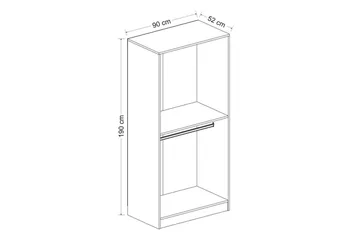 Fruitland Garderob 90 cm - Vit - Förvaring - Sko- & klädförvaring - Garderober & garderobssystem