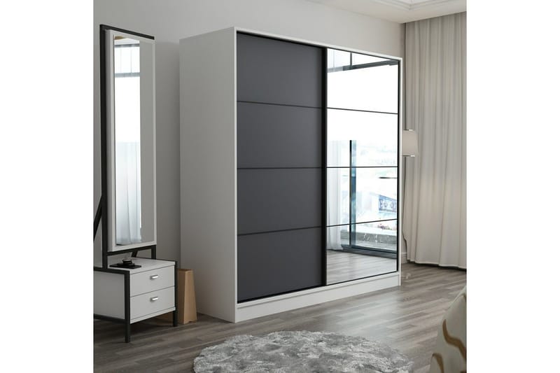 Fruitland Garderob med Spegel - Antracit - Förvaring - Sko- & klädförvaring - Garderober & garderobssystem