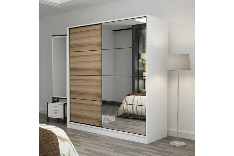 Fruitland Garderob med Spegel - Brun - Förvaring - Sko- & klädförvaring - Garderober & garderobssystem