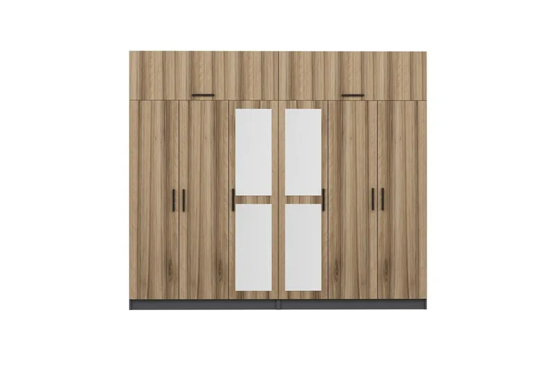 Fruitland Garderob med Spegel - Brun/Grå - Förvaring - Sko- & klädförvaring - Garderober & garderobssystem