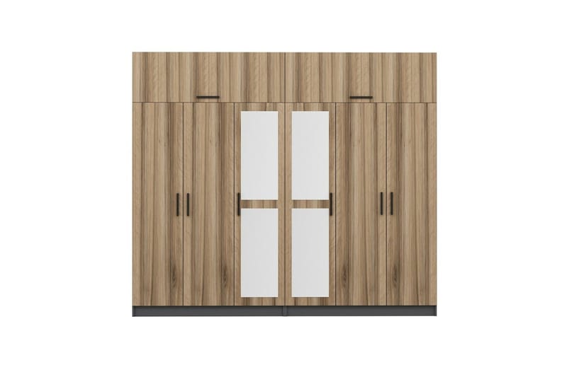 Fruitland Garderob med Spegel - Brun/Grå - Förvaring - Sko- & klädförvaring - Garderober & garderobssystem