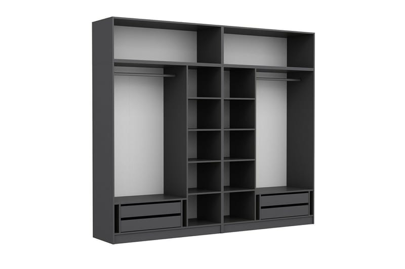 Fruitland Garderob med Spegel - Brun/Grå - Förvaring - Sko- & klädförvaring - Garderober & garderobssystem