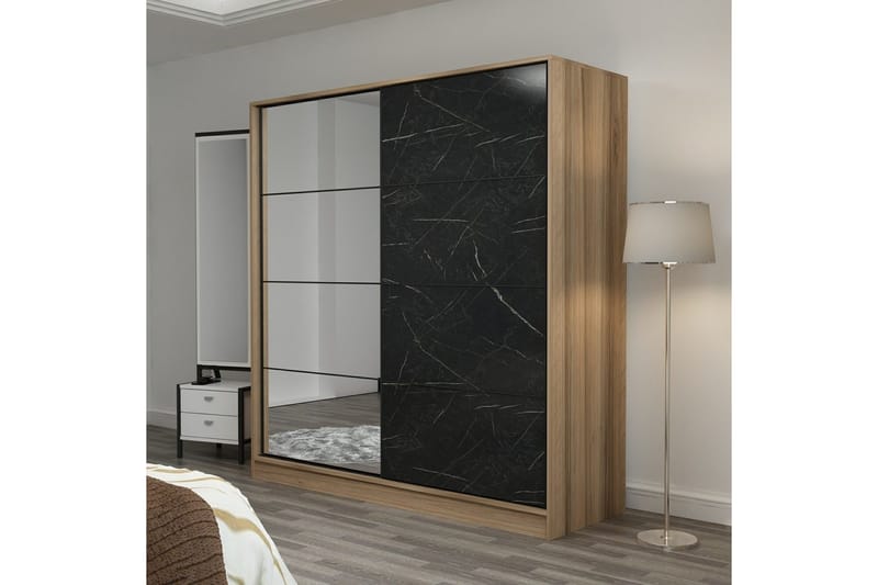 Fruitland Garderob med Spegel - Svart - Förvaring - Sko- & klädförvaring - Garderober & garderobssystem