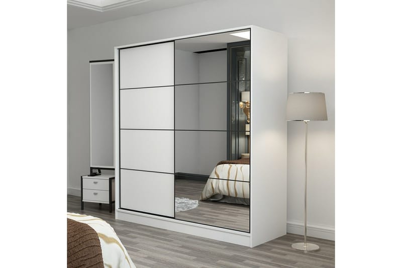 Fruitland Garderob med Spegel - Vit - Förvaring - Sko- & klädförvaring - Garderober & garderobssystem