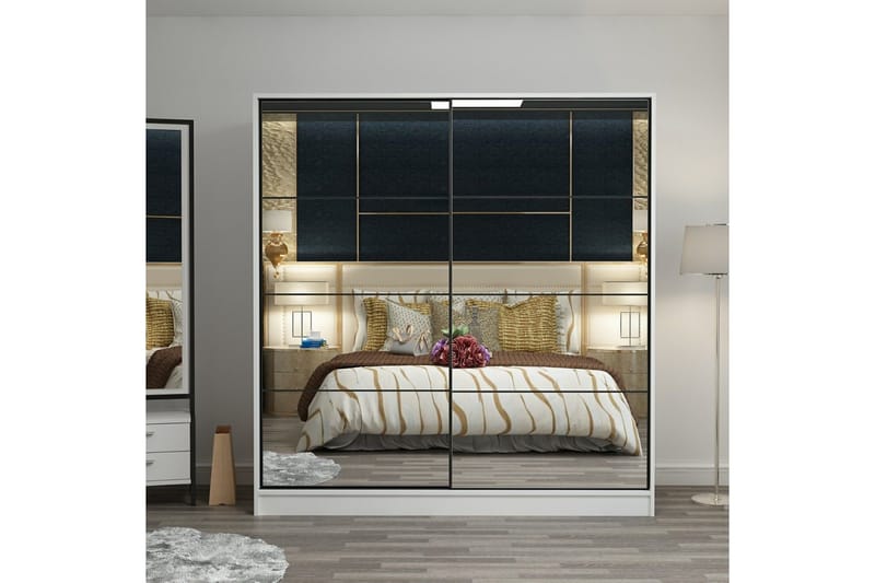 Fruitland Garderob med Spegel, Vit