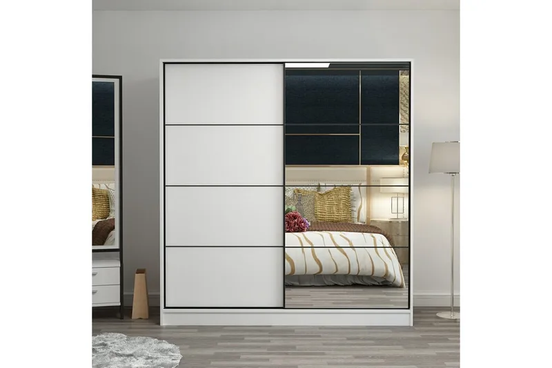 Fruitland Garderob med Spegel, Vit