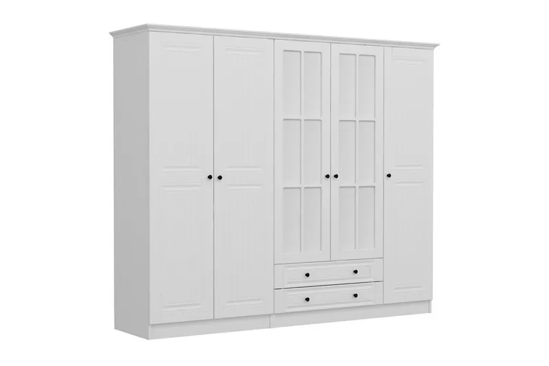 Fruitland Garderob med Spegel - Vit - Förvaring - Sko- & klädförvaring - Garderober & garderobssystem