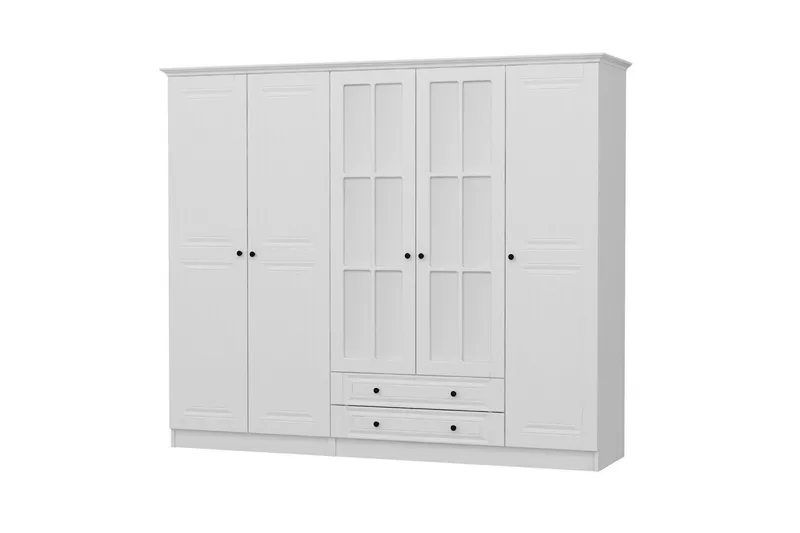 Fruitland Garderob med Spegel - Vit - Förvaring - Sko- & klädförvaring - Garderober & garderobssystem