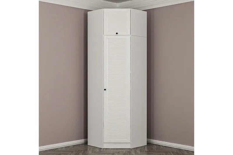 Fruitland Hörngarderob 74 cm - Vit - Förvaring - Sko- & klädförvaring - Garderober & garderobssystem - Hörngarderob
