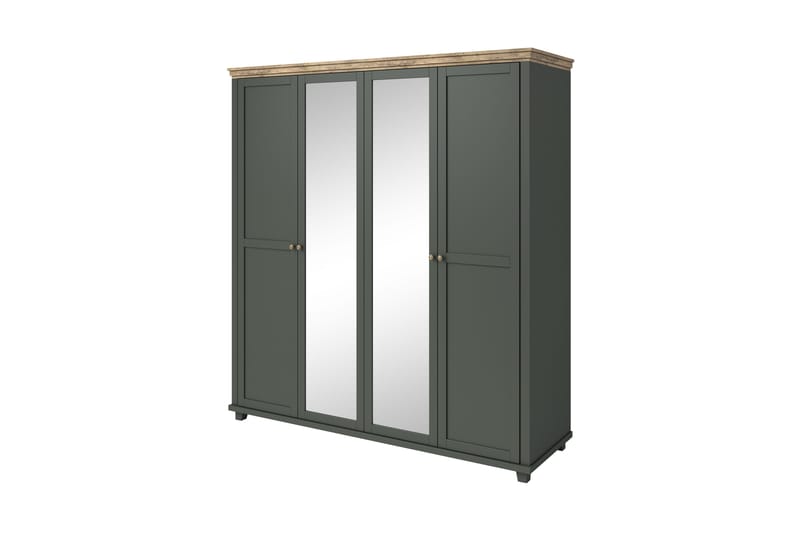 FULTONHAM Garderob 62x108 cm Grön/Natur - Förvaring - Sko- & klädförvaring - Garderober & garderobssystem