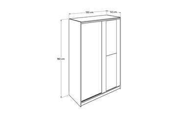 Garderob 120x182 cm - Natur - Förvaring - Sko- & klädförvaring - Garderober & garderobssystem