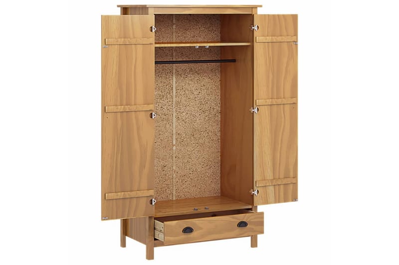 Garderob 2 dörrar Hill Range 89x50x170 cm massiv furu - Brun - Förvaring - Sko- & klädförvaring - Garderober & garderobssystem