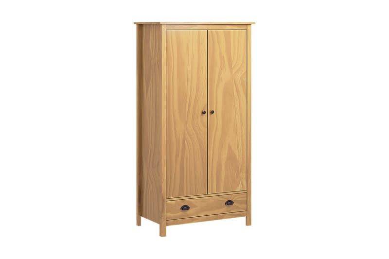 Garderob 2 dörrar Hill Range 89x50x170 cm massiv furu - Brun - Förvaring - Sko- & klädförvaring - Garderober & garderobssystem