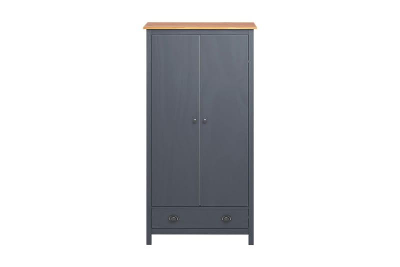 Garderob 2 dörrar Hill Range grå 89x50x170 cm massiv furu - Grå - Förvaring - Sko- & klädförvaring - Garderober & garderobssystem