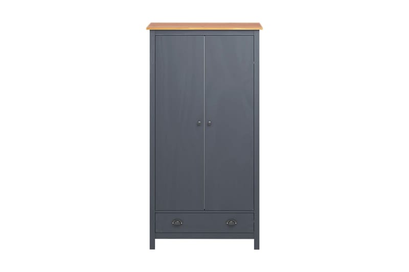 Garderob 2 dörrar Hill Range grå 89x50x170 cm massiv furu - Grå - Garderober & garderobssystem