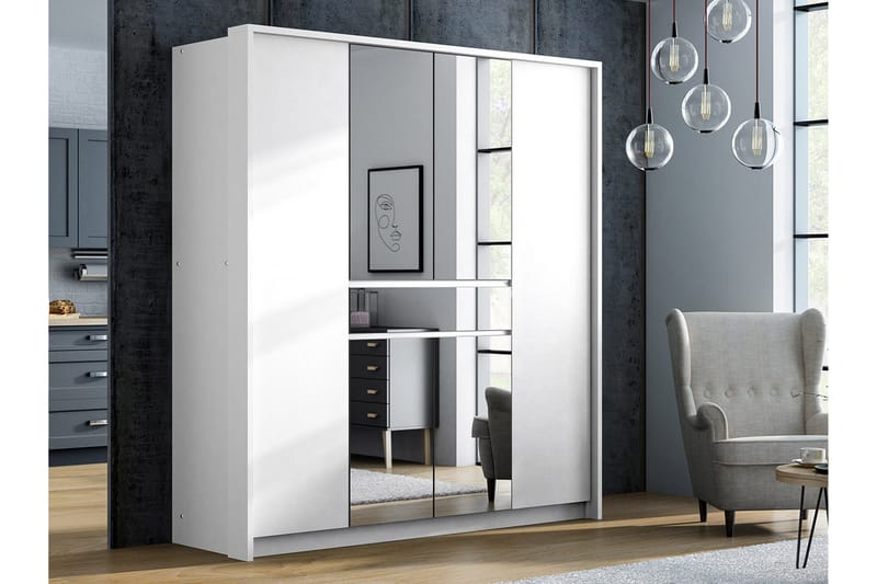 Garderob 200 cm - Vit - Förvaring - Sko- & klädförvaring - Garderober & garderobssystem