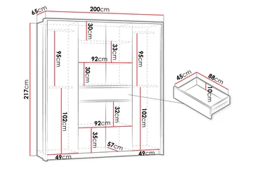 Garderob 200 cm - Vit - Förvaring - Sko- & klädförvaring - Garderober & garderobssystem