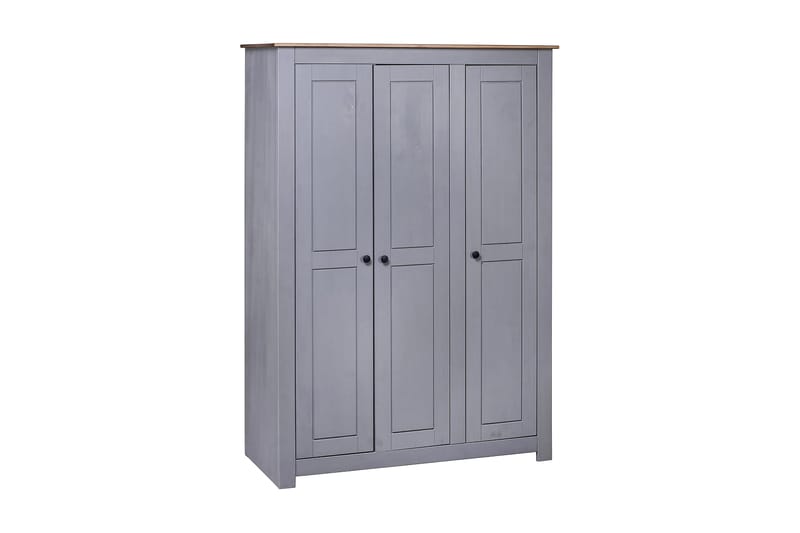 Garderob 3 dörrar grå 118x50x171,5 cm furu - Garderober & garderobssystem