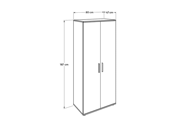 GARDEROB 80x187 cm Vit - Förvaring - Sko- & klädförvaring - Garderober & garderobssystem