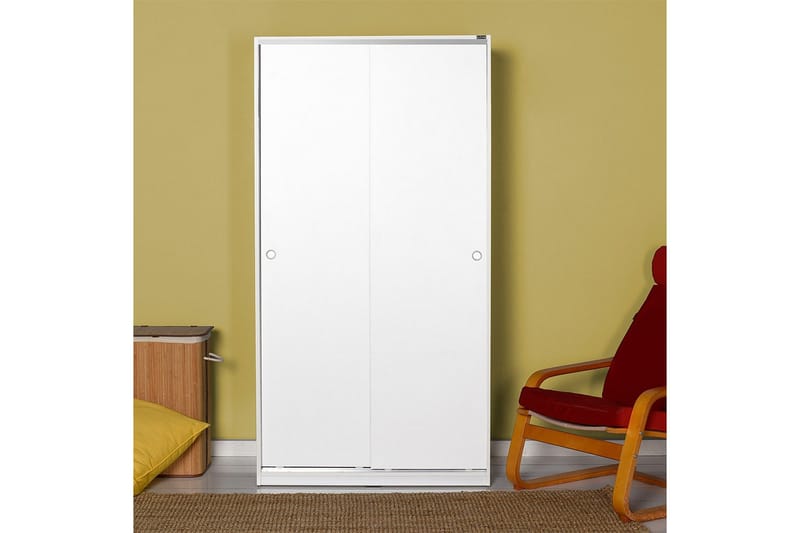 Garderob 94x182 cm 2 Skåp - Vit - Förvaring - Sko- & klädförvaring - Garderober & garderobssystem