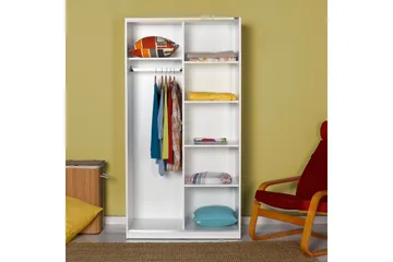 Garderob 94x182 cm - Vit - Förvaring - Sko- & klädförvaring - Garderober & garderobssystem