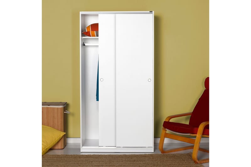 Garderob 94x182 cm - Vit - Förvaring - Sko- & klädförvaring - Garderober & garderobssystem