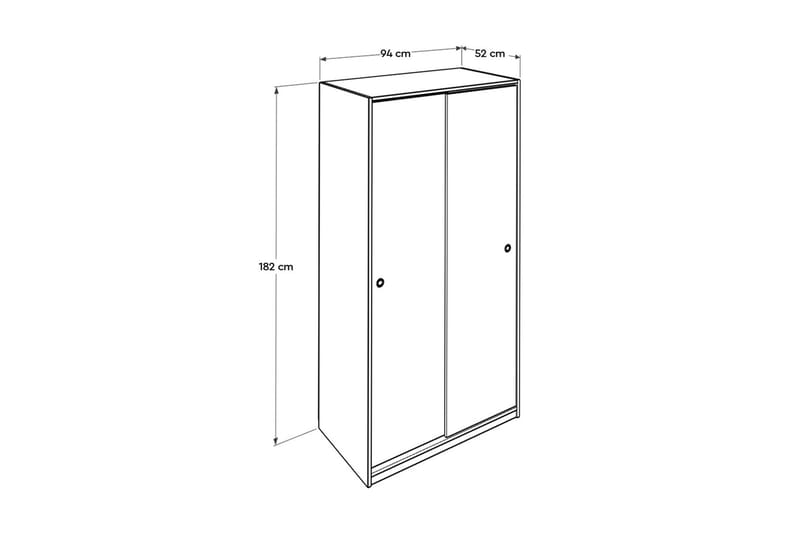 Garderob 94x182 cm - Vit - Förvaring - Sko- & klädförvaring - Garderober & garderobssystem
