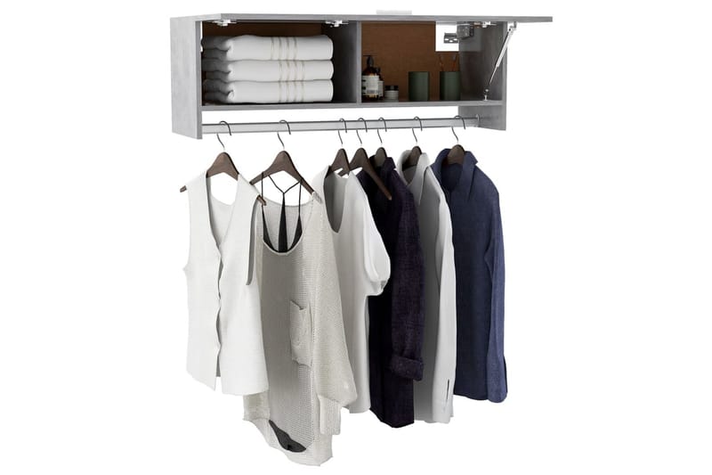Garderob betonggrå 100x32,5x35 cm spånskiva - Betonggrå - Garderober & garderobssystem