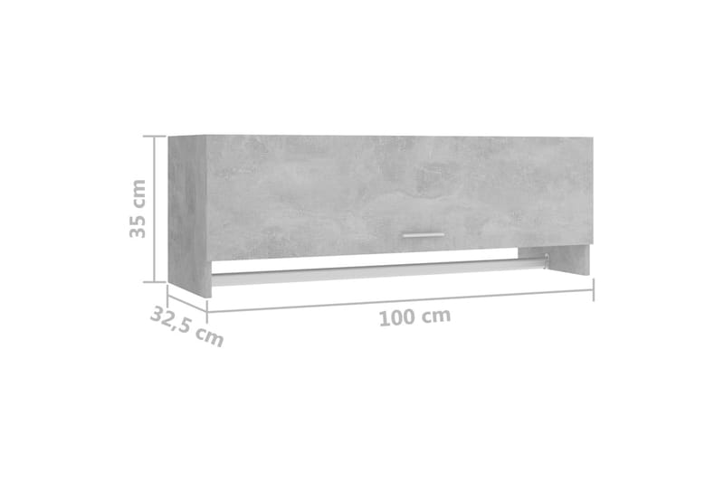 Garderob betonggrå 100x32,5x35 cm spånskiva - Betonggrå - Förvaring - Sko- & klädförvaring - Garderober & garderobssystem