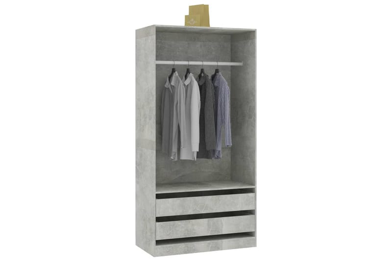 Garderob betonggrå 100x50x200 cm spånskiva - Grå - Garderober & garderobssystem