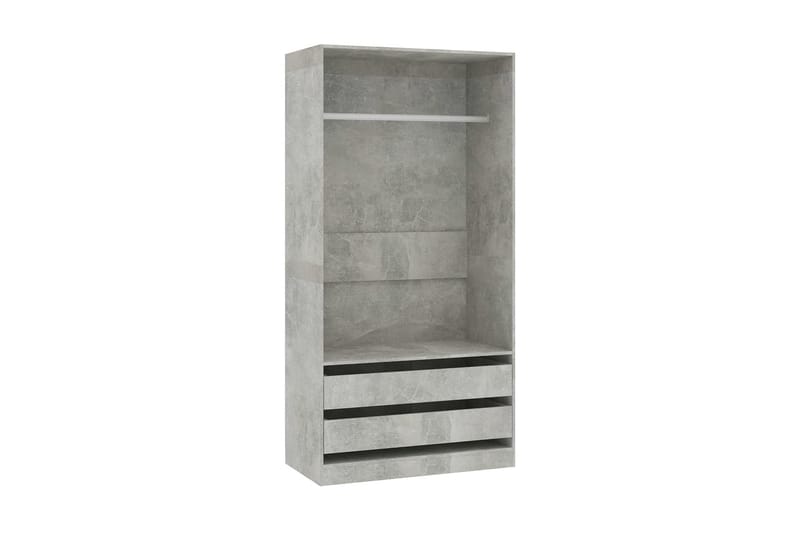 Garderob betonggrå 100x50x200 cm spånskiva - Grå - Förvaring - Sko- & klädförvaring - Garderober & garderobssystem