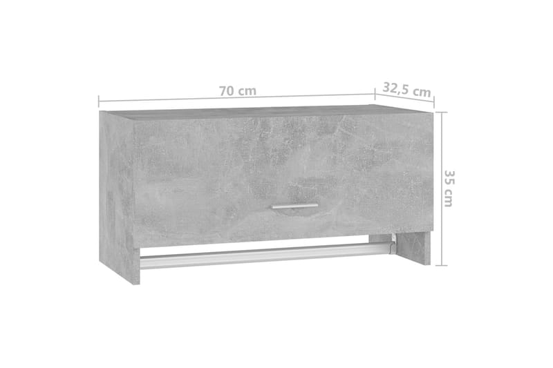 Garderob betonggrå 70x32,5x35 cm spånskiva - Betonggrå - Förvaring - Sko- & klädförvaring - Garderober & garderobssystem