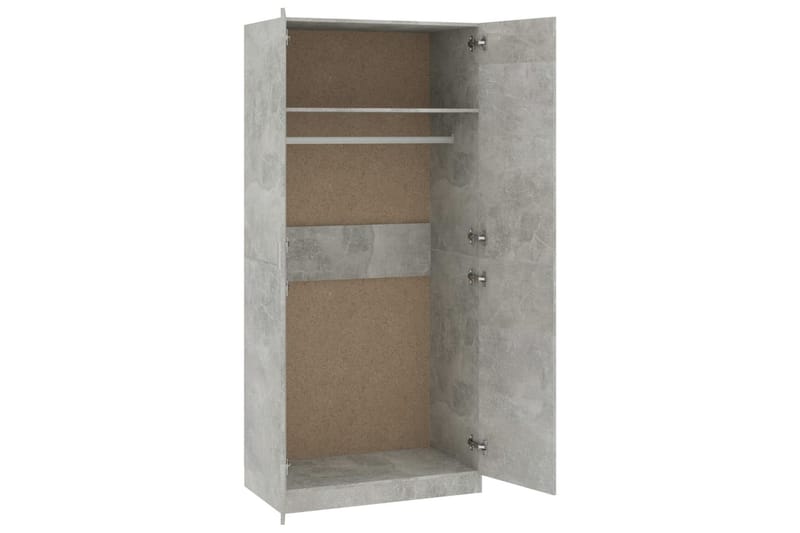 Garderob betonggrå 90x52x200 cm spånskiva - Grå - Förvaring - Sko- & klädförvaring - Garderober & garderobssystem
