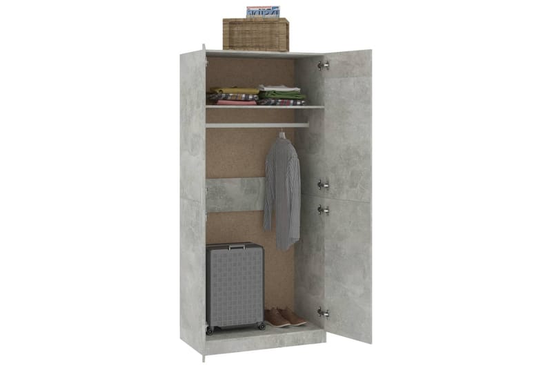 Garderob betonggrå 90x52x200 cm spånskiva - Grå - Förvaring - Sko- & klädförvaring - Garderober & garderobssystem