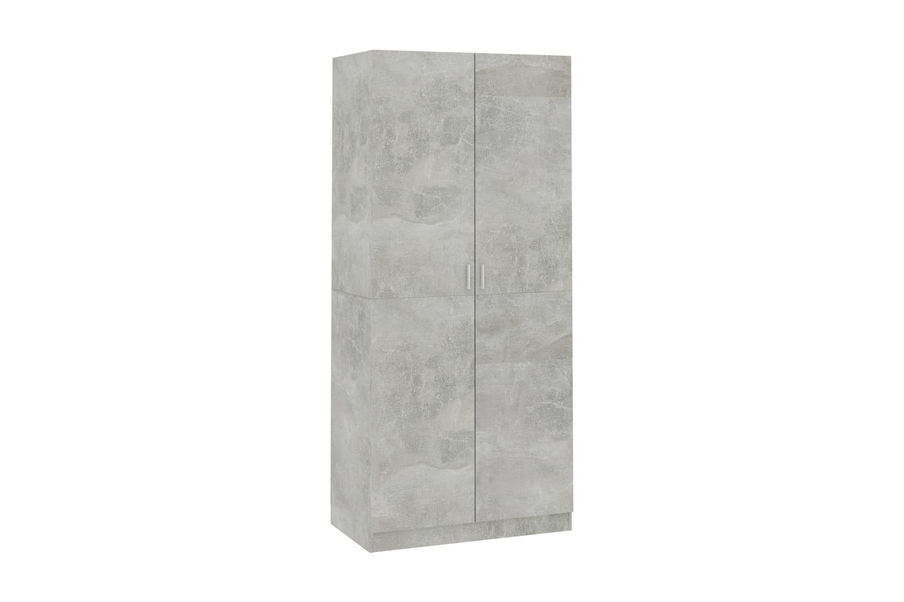 Garderob betonggrå 90x52x200 cm spånskiva – Grå