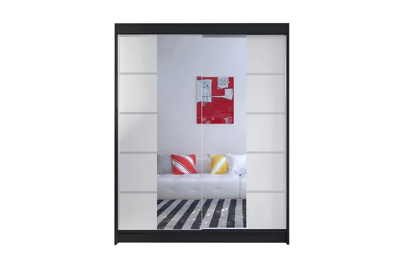 Garderob Camino LED-belysning - Svart/Vit - Förvaring - Sko- & klädförvaring - Garderober & garderobssystem