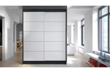 Garderob Camino LED-belysning - Svart/Vit - Förvaring - Sko- & klädförvaring - Garderober & garderobssystem